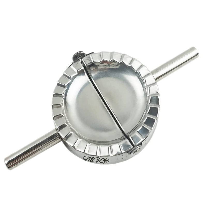 MGGi Stainless Steel Ravioli Mold Pierogi Dumpling Maker,X-Large Size 5" Goya Empanada Press Mold, Ravioli Mould Crimper,Wraper Dough Cutter - for Pie Ravioli Chinese Dumpling Pastry,With long handle - Image 2